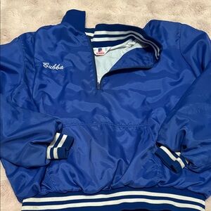 Renroc Blue Pullover Windbreaker Jacket with 'Bubba' Embroidery